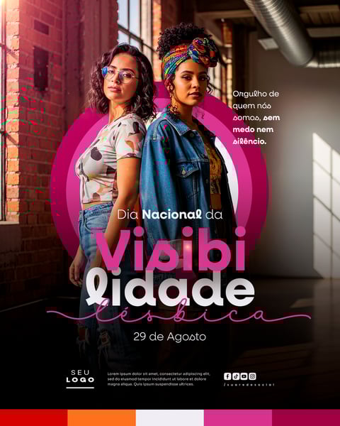 DIA NACIONAL DA VISIBILIDADE LÉSBICA 29 DE AGOSTO SOCIAL MEDIA PSD EDITÁVEL 8