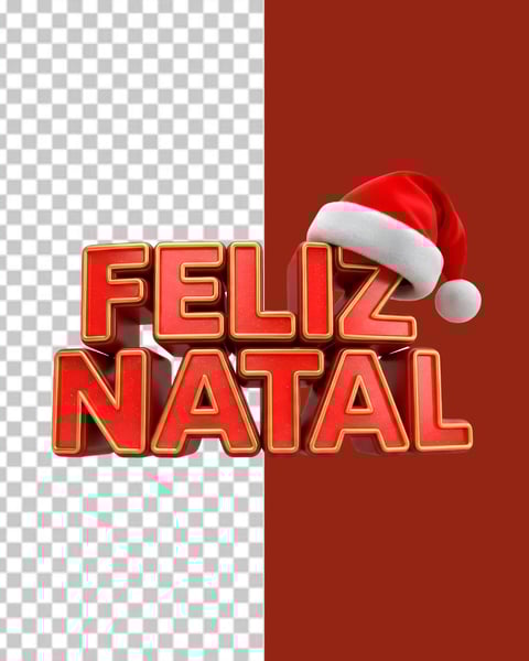 SELO 3D FELIZ NATAL PNG TRANSPARENTE