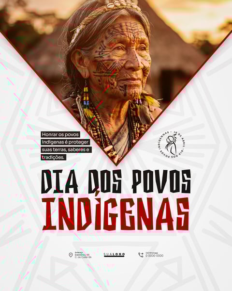 DIA DOS POVOS INDÍGENAS DIA DO ÍNDIO 19 DE ABRIL PSD EDITÁVEL 3
