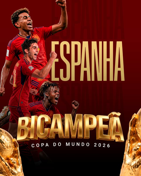ESPANHA BICAMPEÃ DO MUNDO COPA PSD EDITÁVEL 1