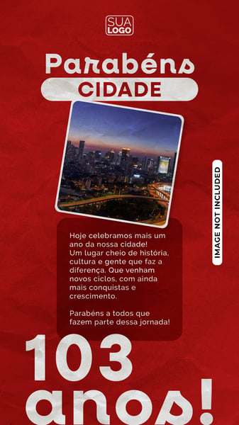 POST REDE SOCIAL STORIE ANIVERSARIO DA CIDADE