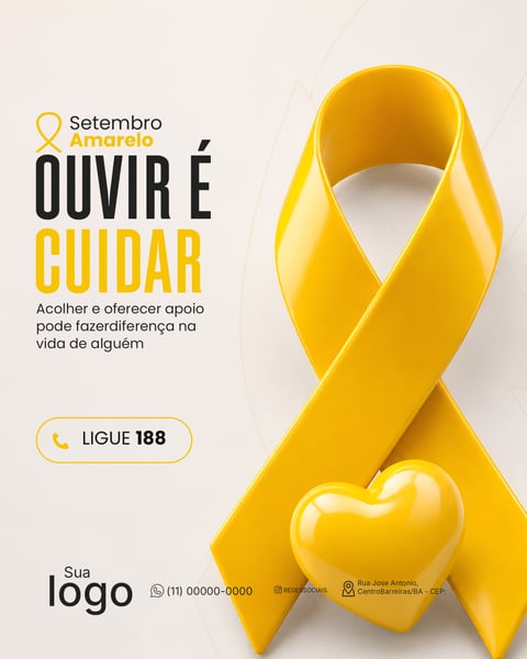 SETEMBRO AMARELO MÊS DE PREVENÇÃO AO SUICÍDIO SOCIAL MEDIA PSD EDITÁVEL 7