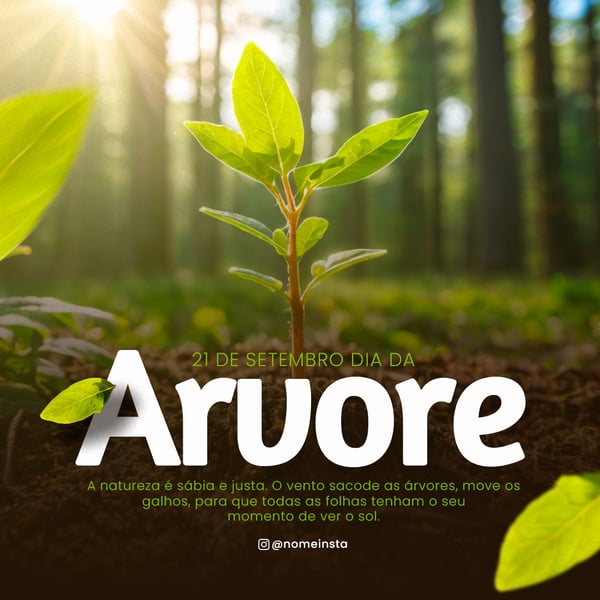 HLG FRASE DIA DA ARVORE 21 DE SETEMBRO SOCIAL MEDIA PSD EDITVEL