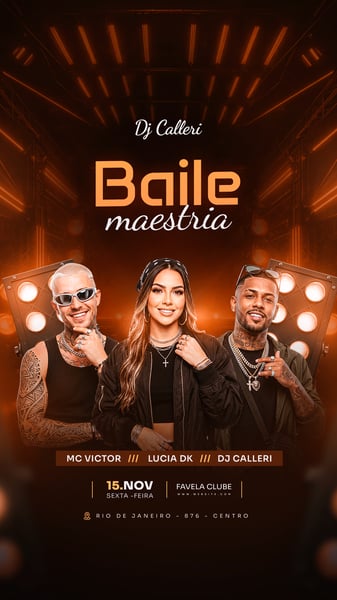 FLYER PARA STORIES BAILE FUNK COM MCS TEMPLATE