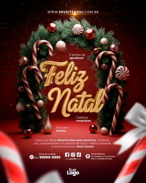 FEED FELIZ NATAL BOAS FESTAS 25 DE DEZEMBRO SOCIAL MEDIA PSD EDITÁVEL 5
