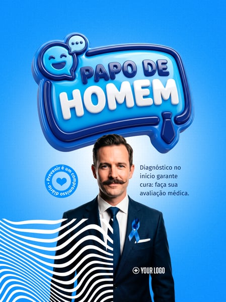 PAPO DE HOMEM PREVENÇÃO CÂNCER SOCIAL MEDIA FLYER PSD EDITÁVEL