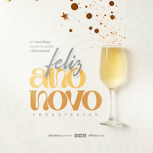 FELIZ ANO NOVO REVEILLON BOAS FESTAS SOCIAL MEDIA PSD EDITÁVEL