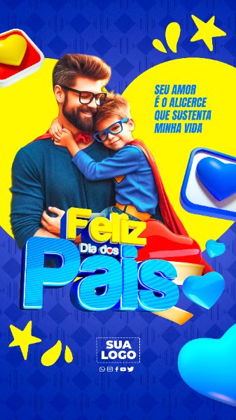 FELIZ DIA DOS PAIS 11 AGOSTO REDES SOCIAIS STORIES