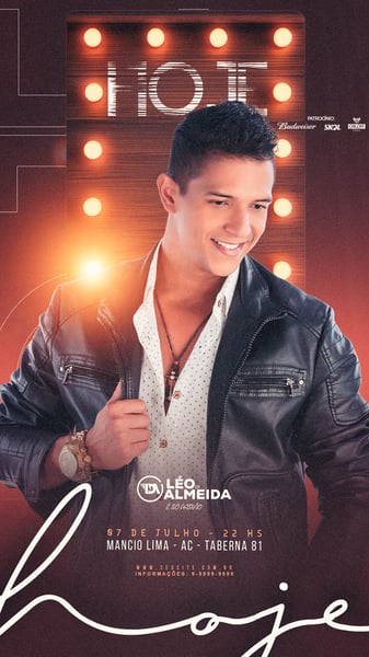 FLYER EVENTO HOJE LÉO ALMEIDA STORIES