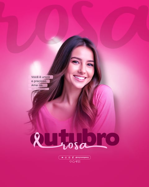OUTUBRO ROSA MÊS DE CONSCIENTIZAÇÃO SOBRE O CÂNCER DE MAMA SOCIAL MEDIA FLYER PSD EDITÁVEL I1
