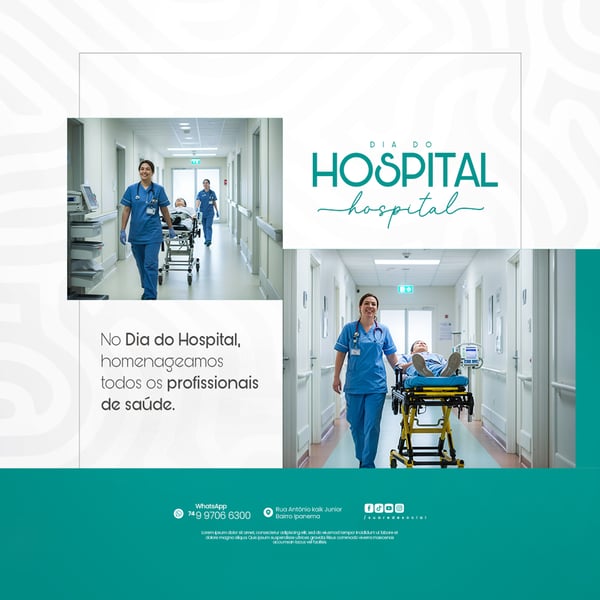 01 DE JULHO - DIA DO HOSPITAL - FLYER SOCIAL MEDIA PSD EDITÁVEL