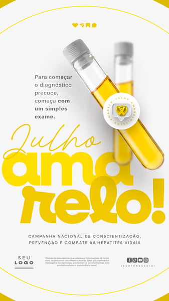 JULHO AMARELO CAMPANHA DE PREVENÇÃO E COMBATE ÀS HEPATITES VIRAIS STORY SOCIAL MEDIA PSD EDITÁVEL 6