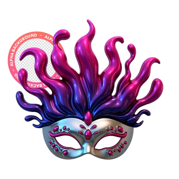 MASCARAS DE CARNAVAL COLORIDA ELEMENTO 3D IMAGEM EM PNG IMAGEM SEM FUNDO