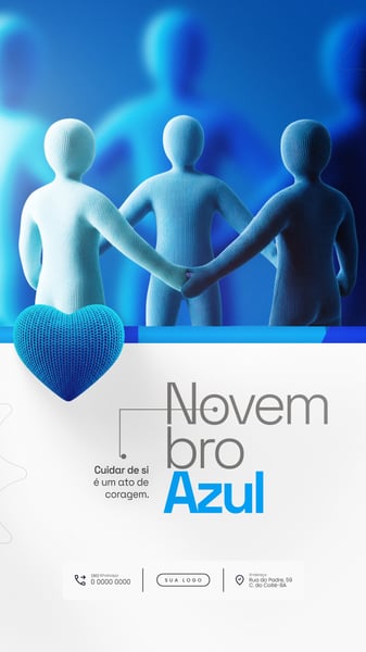 NOVEMBRO AZUL CAMPANHA PREVENÇÃO CÂNCER DE PRÓSTATA SOCIAL MEDIA PSD EDITÁVEL 10
