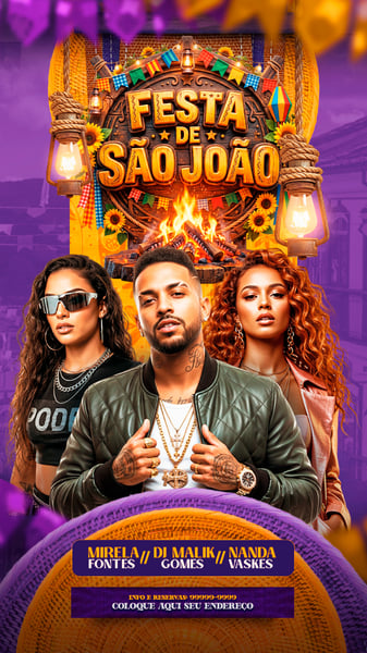 FLYERS PARA EVENTOS FESTA DE SÃO JOÃO STORYS