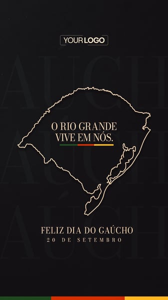 STORY DIA DO GAÚCHO REVOLUÇÃO FARROUPILHA 20 DE SETEMBRO SOCIAL MEDIA PSD EDITÁVEL 08