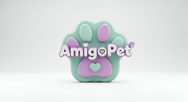 UM SELO 3D EM FORMATO DE PATINHA DE CACHORRO ESCRITO AMIGO PET 1