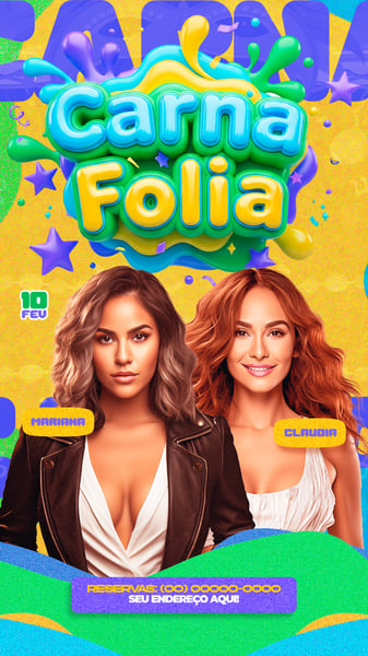 FLYER PARA EVENTOS CARNAFOLIA 2 STORYS