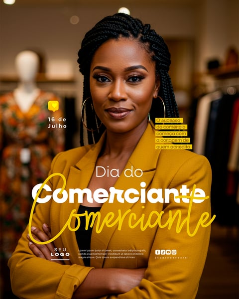 DIA DO COMERCIANTE 16 DE JULHO SOCIAL MEDIA EDITÁVEL FEED 1