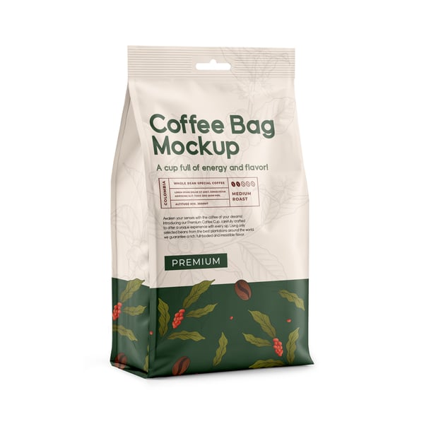 EMBALAGEM DE CAFÉ PSD EDITÁVEL MOCKUP