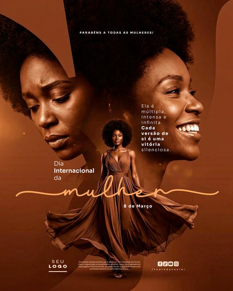 DIA INTERNACIONAL DA MULHER 08 DE MARÇO SOCIAL MEDIA PSD EDITÁVEL 1