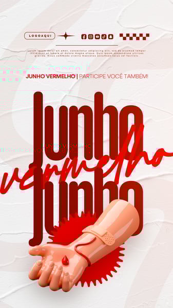 JUNHO VERMELHO CAMPANHA DE DOAÇÃO DE SANGUE CAMPANHA DE SAÚDE SOCIAL MEDIA STORY 5