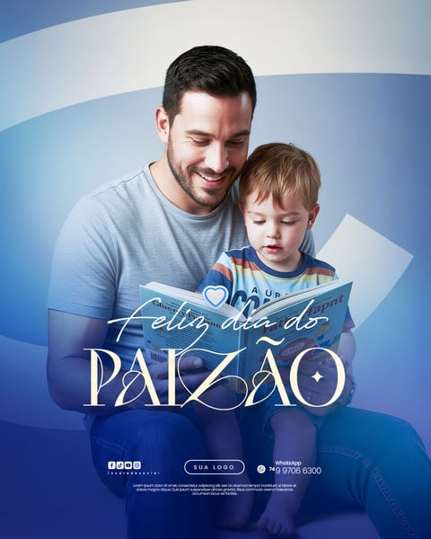 DIA DOS PAIS AGOSTO PAI - FLYER SOCIAL MEDIA PSD EDITÁVEL