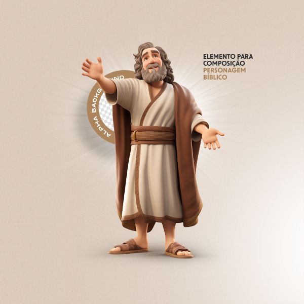PERSONAGEM BÍBLICO PARA COMPOSIÇÃO - MOISÉS COM BRAÇO LEVANTADO