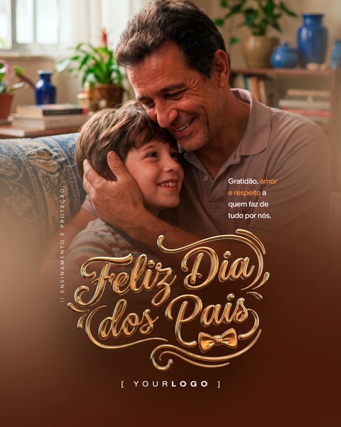 FELIZ DIA DOS PAIS AMOR E RESPEITO SOCIAL MEDIA PSD EDITÁVEL
