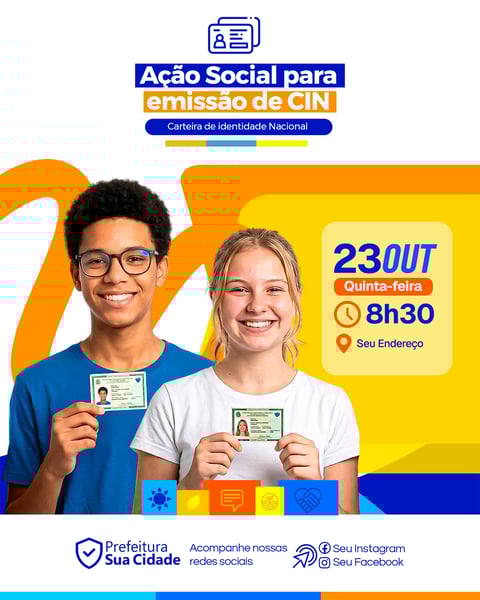 SOCIAL MEDIA PREFEITURA EMISSÃO DE RG E DOCUMENTOS