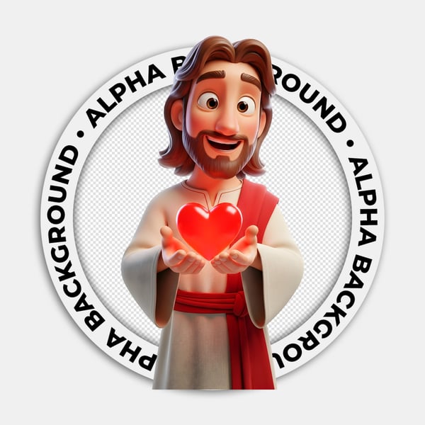 JESUS CRISTO SEGURANDO UM CORAÇÃO VERMELHO PERSONAGEM 3D 01