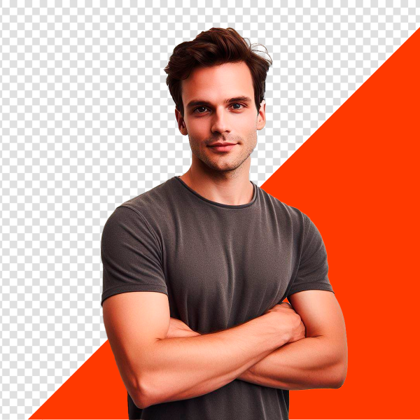 JOVEM DE BRAÇOS CRUZADOS