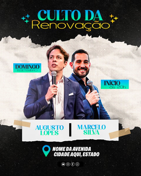 Culto da Renovação Domingo 18 Setembro Template Criativo PSD Editável.zip