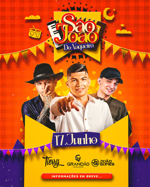 FLYER EVENTO SÃO JOÃO SHOW PSD EDITÁVEL