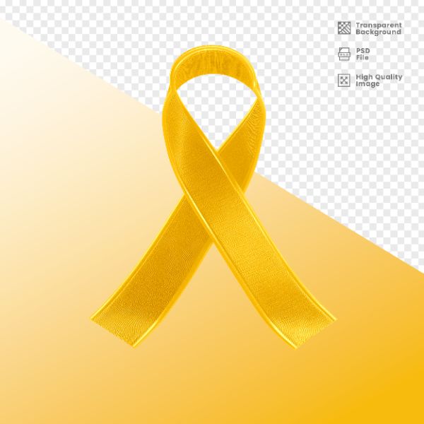 ELEMENTO 3D PARA COMPOSIÇÃO FITA AMARELA LUTA CONTRA O CÂNCER