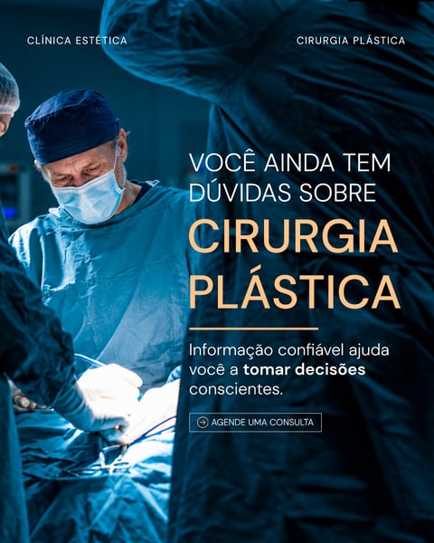 CLÍNICA ESTÉTICA SOCIAL MEDIA DÚVIDAS SOBRE CIRURGIA PLÁSTICA PSD EDITÁVEL