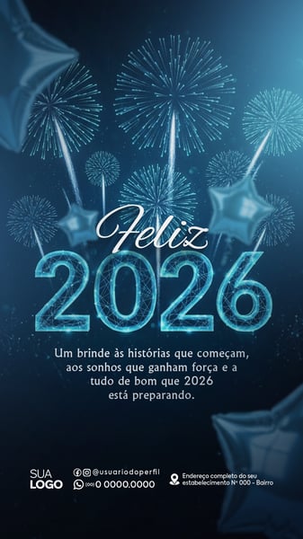 POST STORY FELIZ ANO NOVO 2026 SOCIAL MEDIA PSD EDITÁVEL 10