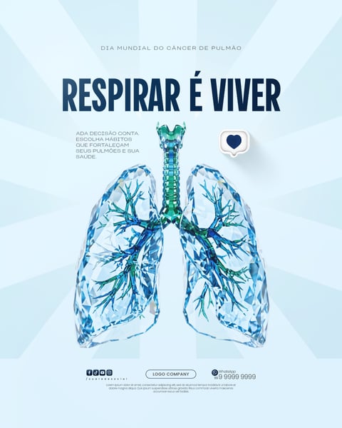 DIA MUNDIAL DO CÂNCER DE PULMÃO BANNER PREVENÇÃO SAÚDE SOCIAL MEDIA PSD EDITÁVEL 3
