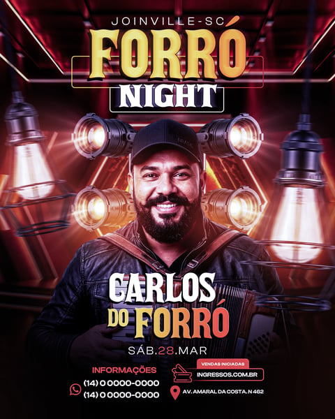 FLYER FORRÓ NIGHT PSD EDITÁVEL