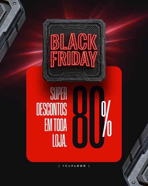 Post de Instagram BLACK FRIDAY SUPER DESCONTOS PSD EDITÁVEL