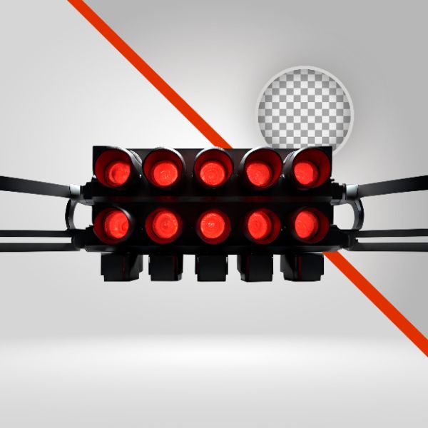ESTRUTURA REFLETOR LED 3D, ELEMENTO PNG, LUZES DE SHOW. EVENTOS, LANTERNAS, REFLETOR DIGITAL, SPOT DE BAILE FUNK