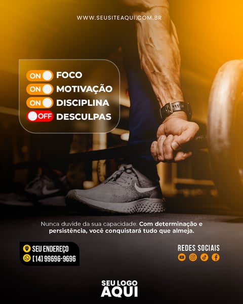 POST - ACADEMIA - FOCO, MOTIVAÇÃO E DISCIPLINA