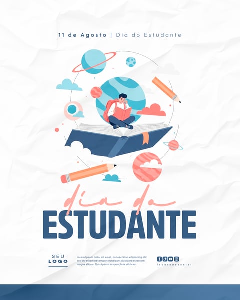 DIA DO ESTUDANTE 11 DE AGOSTO SOCIAL MEDIA PSD EDITÁVEL 3
