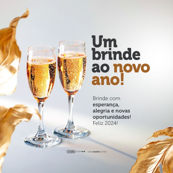 SOCIAL MEDIA - FELIZ 2024 - UM BRINDE AO NOVO ANO