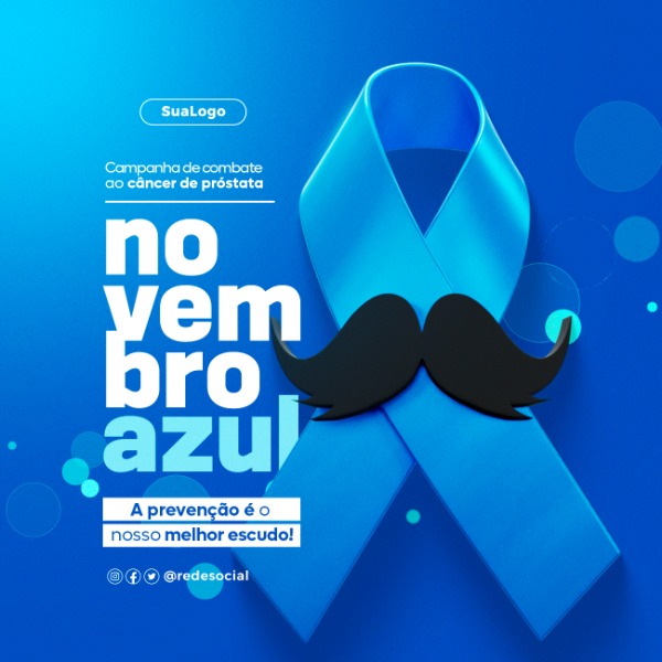 NOVEMBRO AZUL  PSD EDITÁVEL FEED SOCIAL MEDIA