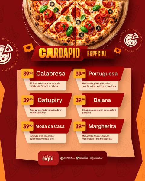 PSD EDITÁVEL CARDÁPIO PIZZARIA