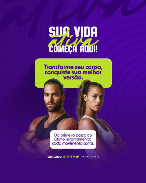 SOCIAL MEDIA - ACADEMIA - CONQUISTE SUA MELHOR VERSÃO