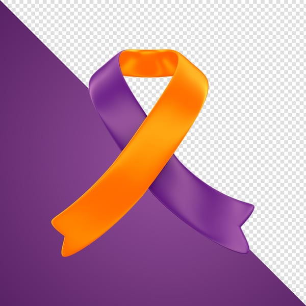 ELEMENTO 3D FEVEREIRO LARANJA FEVEREIRO ROXO LAÇO PNG