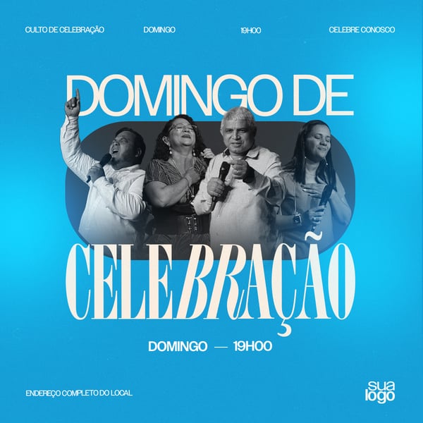 CULTO DE CELEBRAÇÃO DOMINGO PSD EDITÁVEL