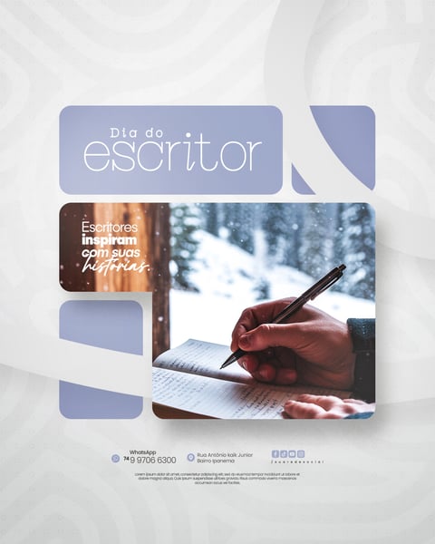 25 DE JULHO DIA DO ESCRITOR FLYER SOCIAL MEDIA PSD EDITÁVEL FEED 14